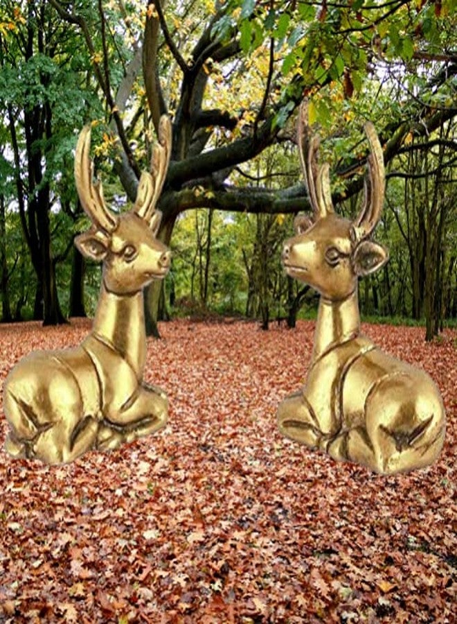 CRAFTHUT Elite Brass Handmade Deer Set Showpiece for Home Decor (Golden, 5x3x7cm), Weight - 200 GMS - Image 3